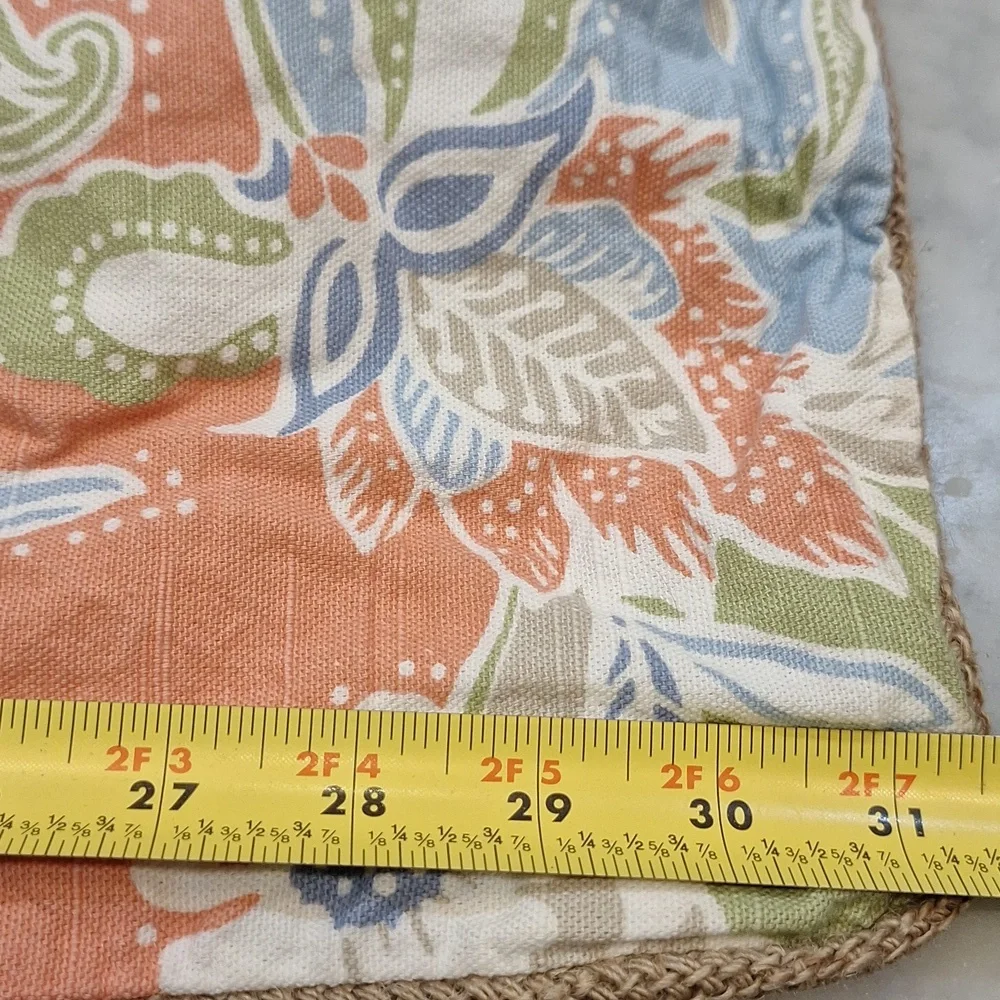 Vintage Nautica Multicolor Floral 2 Qty Queen‎ Sz Pillow Cases Tan Cream Stripe
